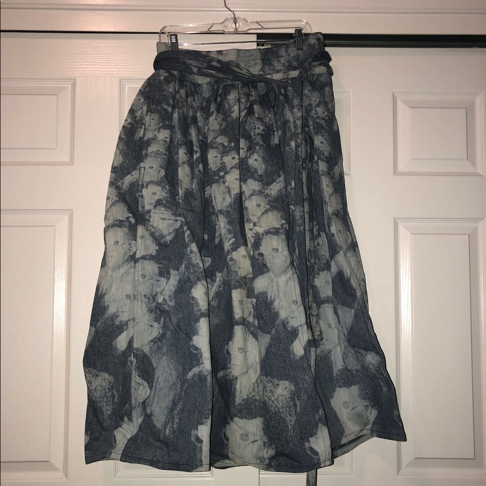 Marc Jacobs Printed Wrap Skirt with Tie Belt